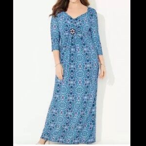 Woman’s Catherine’s printed maxi dress size 5X new with tags